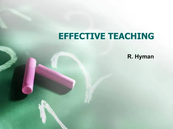 EFFECTIVE TEACHING