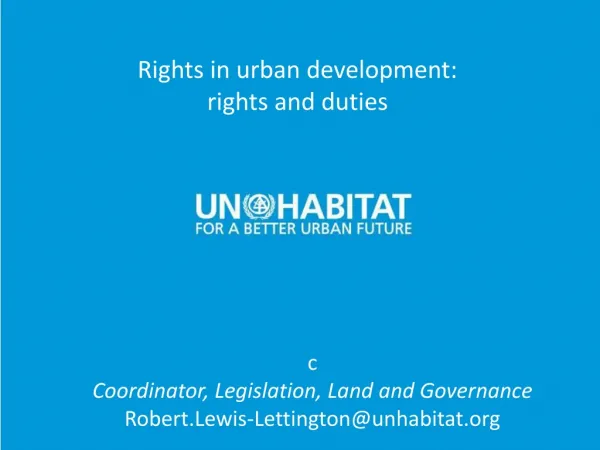 Rights in urban development: rights and duties