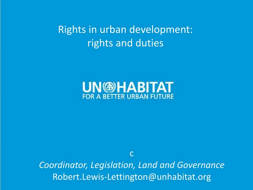 rights in urban development rights and duties