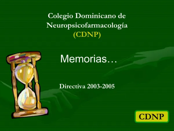 Colegio Dominicano de Neuropsicofarmacolog a CDNP