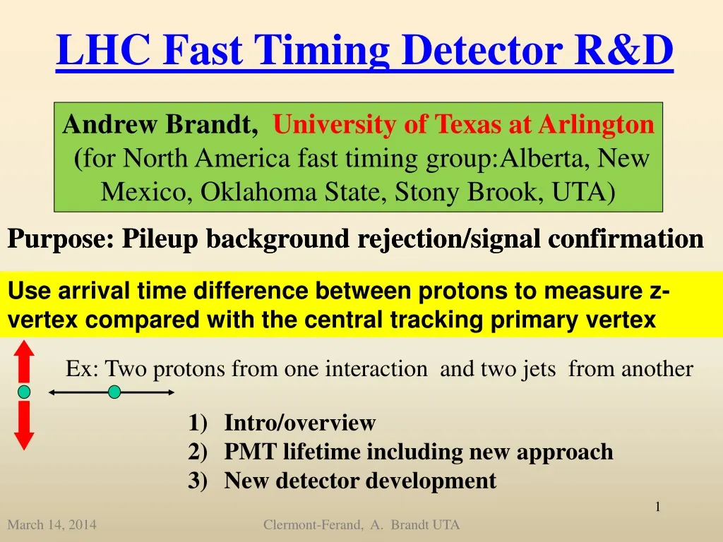 lhc fast timing detector r d
