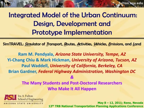 Integrated Model of the Urban Continuum: Design, Development and Prototype Implementation