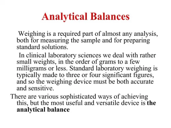 Analytical Balances
