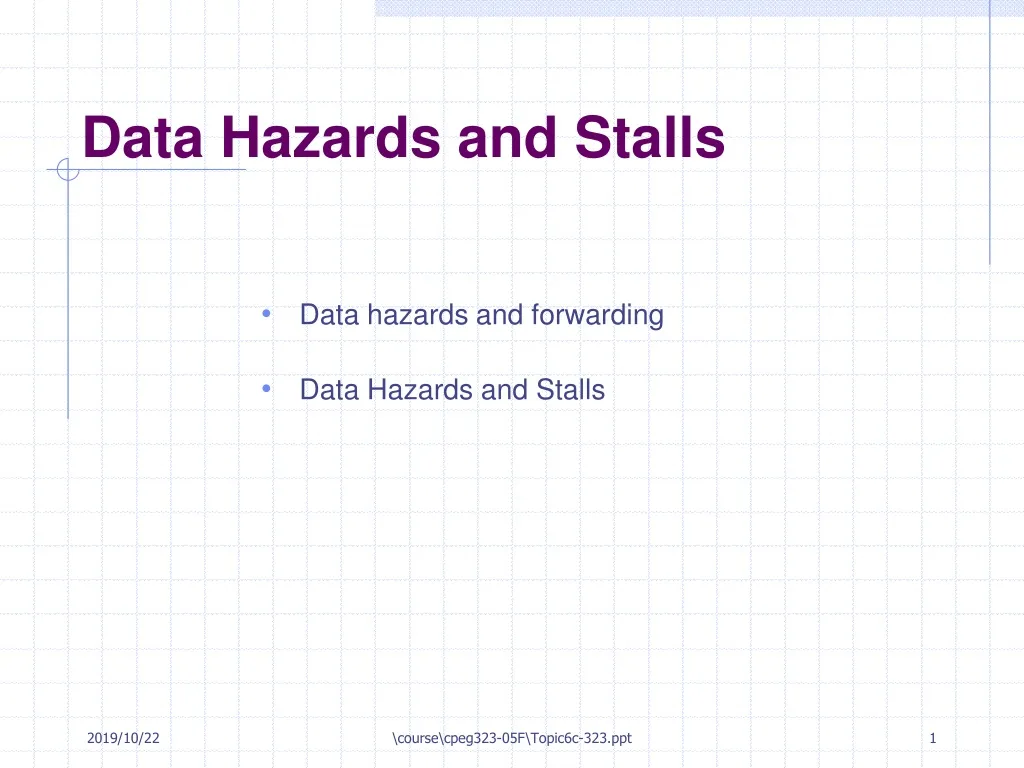 data hazards and stalls