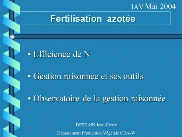 Fertilisation azot e