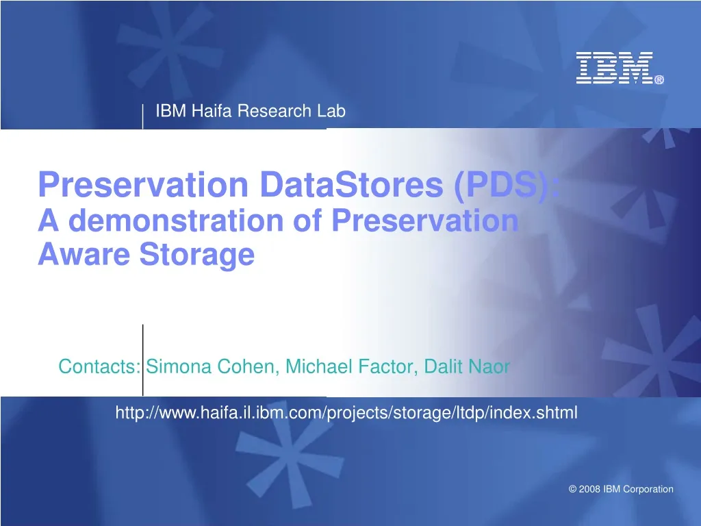 preservation datastores pds a demonstration of preservation aware storage