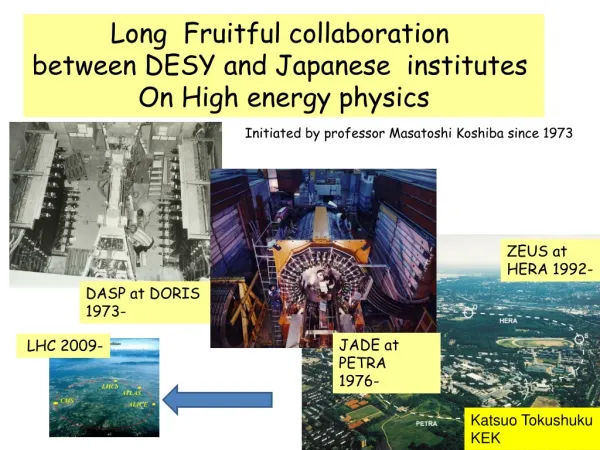 Long Fruitful collaboration between DESY and Japanese institutes On High energy physics