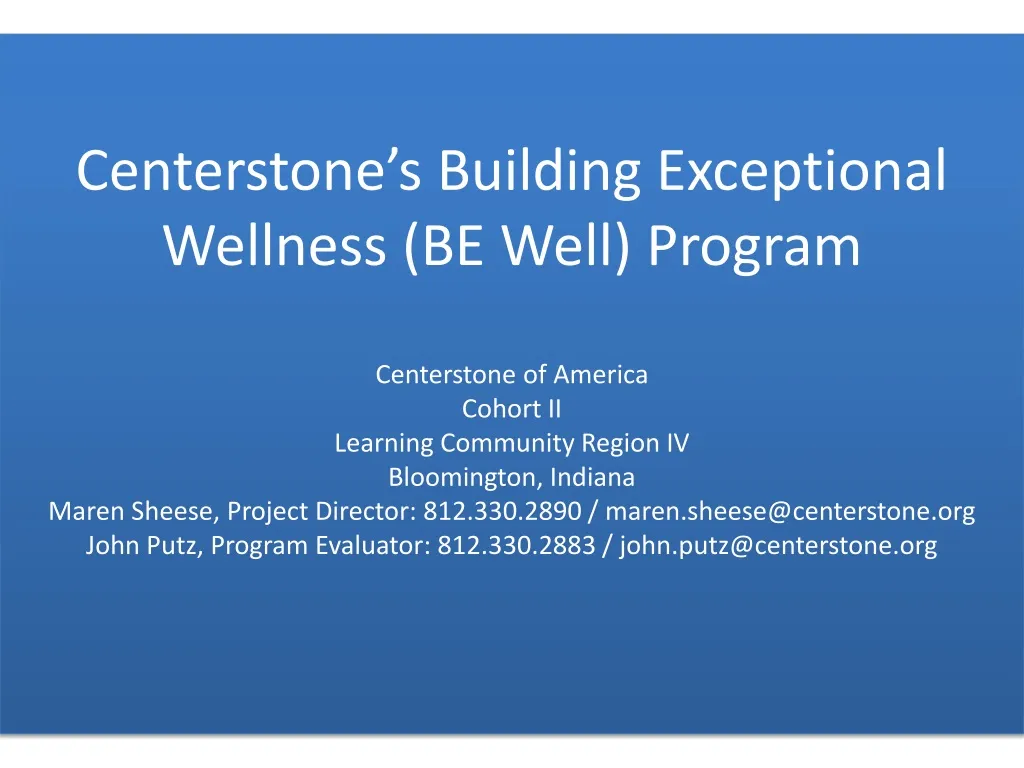 centerstone s building exceptional wellness