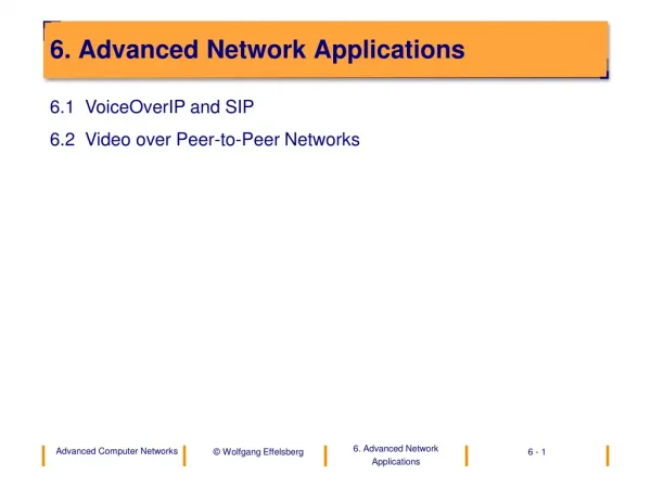 6. Advanced Network Applications