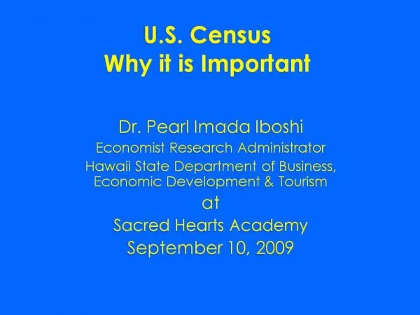 U.S. Census Why it is Important