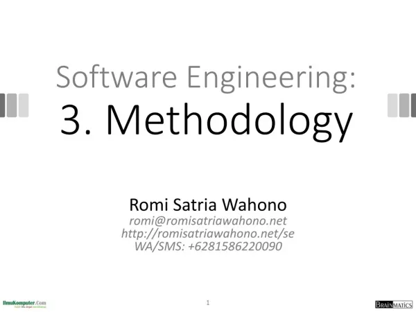 Software Engineering: 3. Methodology