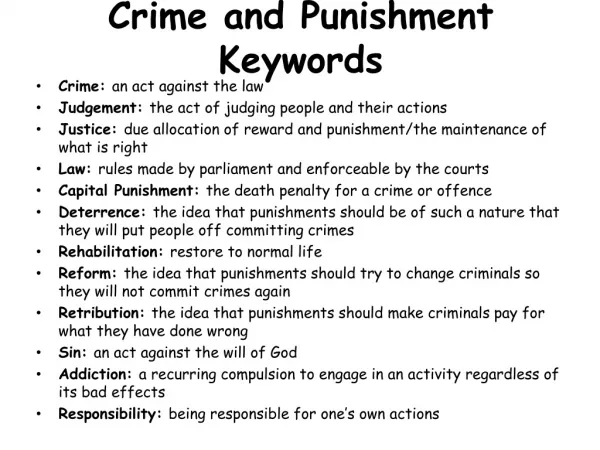 Crime and Punishment Keywords