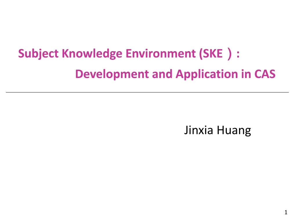 subject knowledge environment ske development