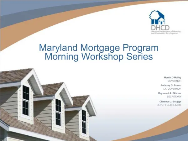 Maryland Mortgage Program Morning Workshop Series
