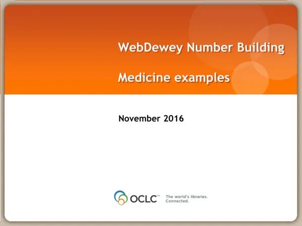 WebDewey Number Building Medicine examples