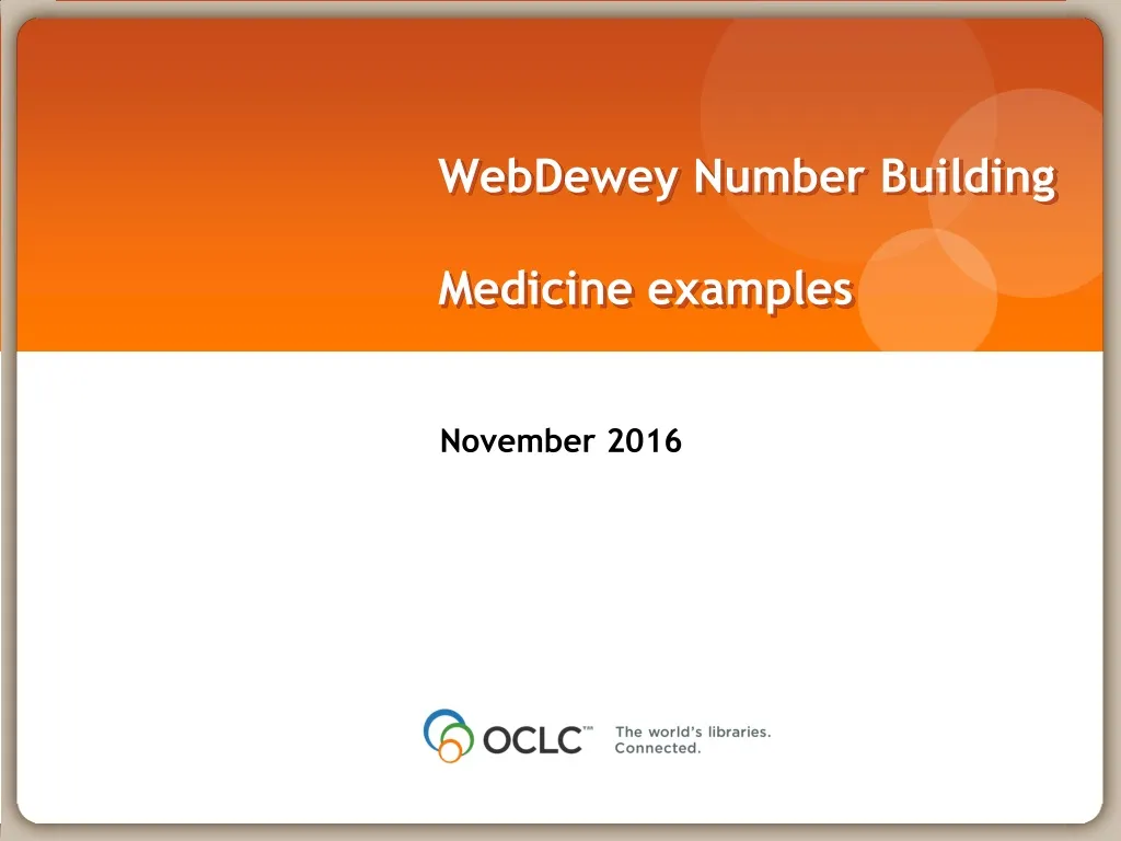 webdewey number building medicine examples