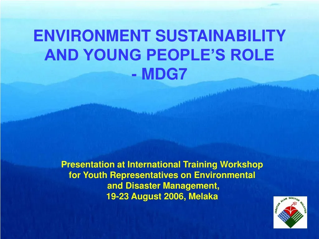 environment sustainability and young people s role mdg7