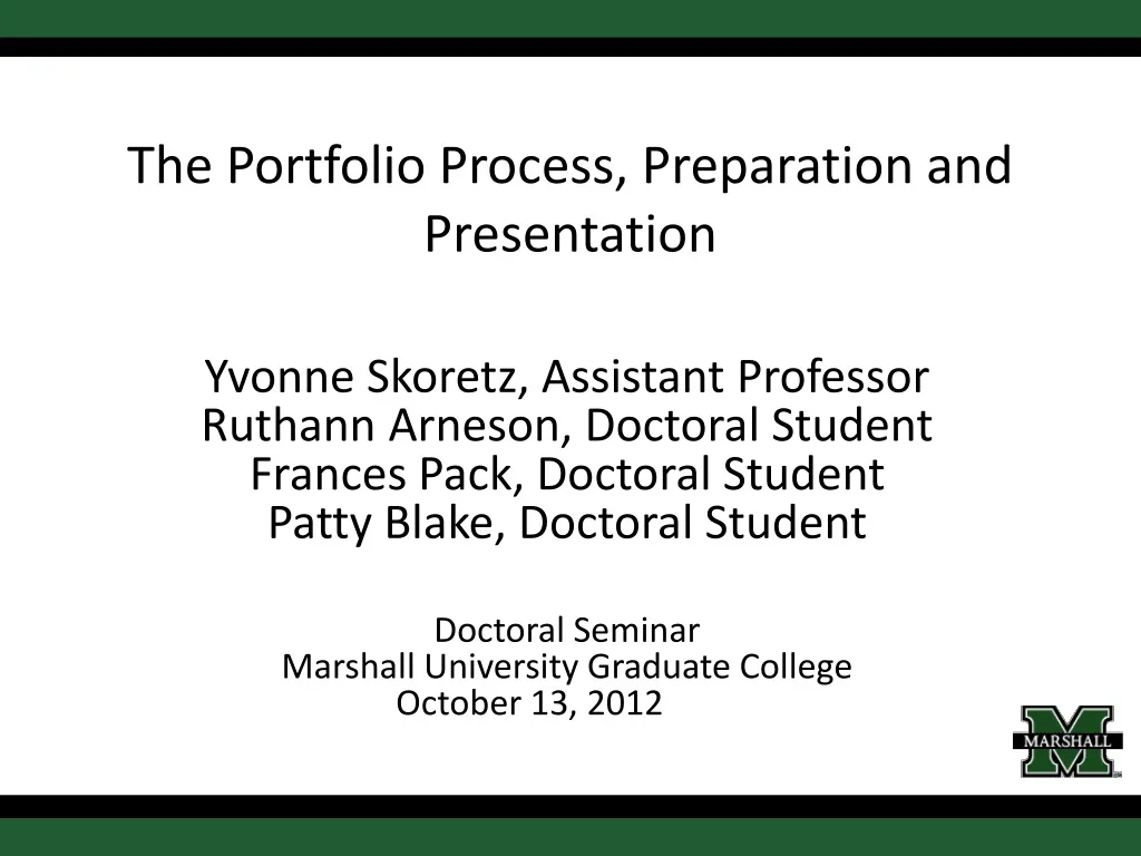 the portfolio process preparation and presentation