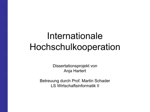 Internationale Hochschulkooperation