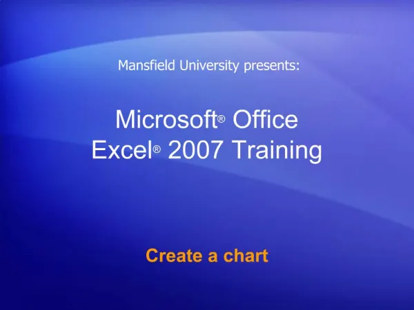 Microsoft Office Excel 2007 Training