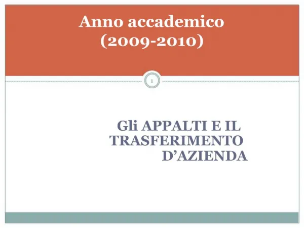 Anno accademico 2009-2010