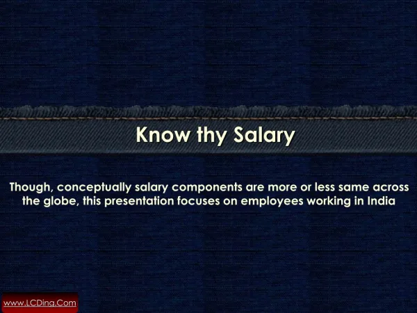 Know Your salary
