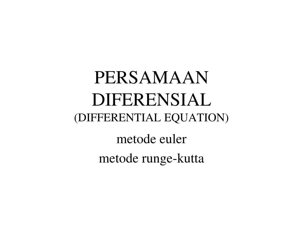persamaan diferensial differential equation