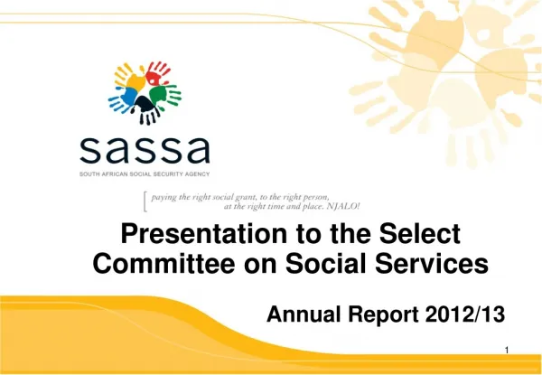 Presentation to the Select Committee on Social Services