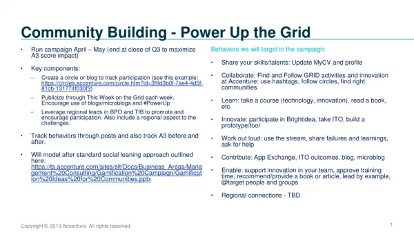 Community Building - Power Up the Grid