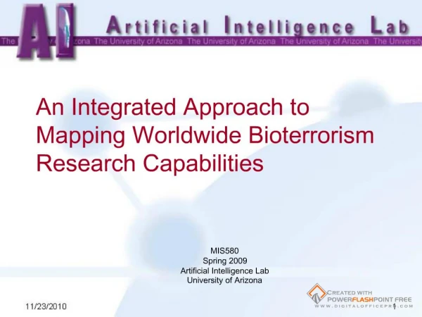 An Integrated Approach to Mapping Worldwide Bioterrorism Research Capabilities