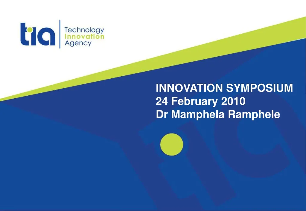 innovation symposium 24 february 2010 dr mamphela