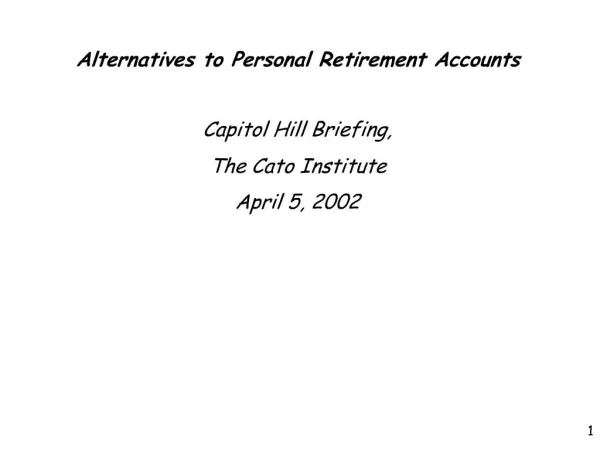 Alternatives to Personal Retirement Accounts