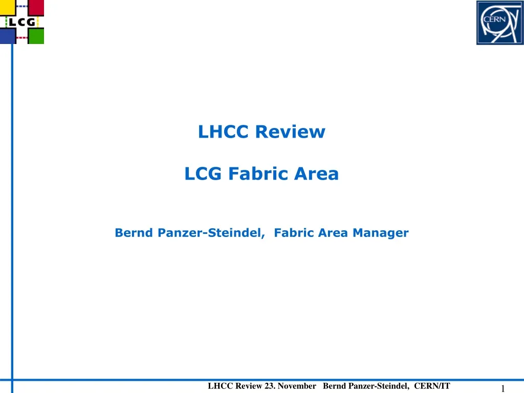 lhcc review lcg fabric area bernd panzer steindel