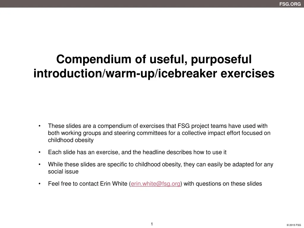 compendium of useful purposeful introduction warm up icebreaker exercises