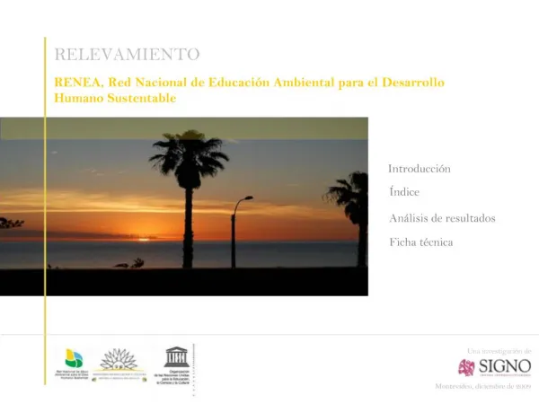 RELEVAMIENTO RENEA, Red Nacional de Educaci n Ambiental para el Desarrollo Humano Sustentable