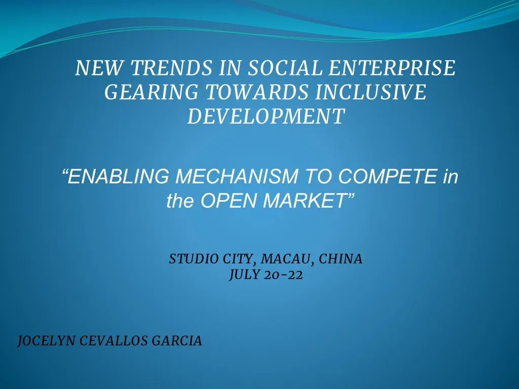 new trends in social enterprise gearing towards