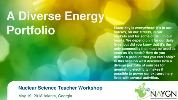 Nuclear Science Teacher Workshop