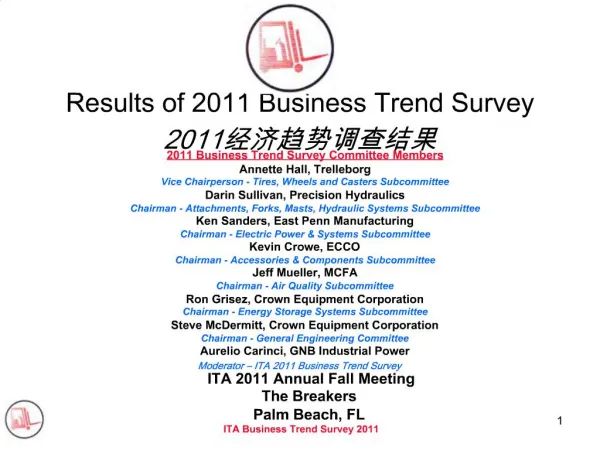 Results of 2011 Business Trend Survey 2011