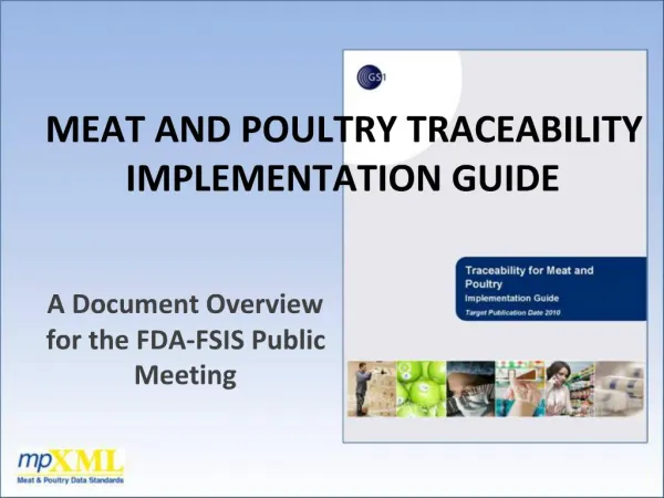 MEAT AND POULTRY TRACEABILITY IMPLEMENTATION GUIDE