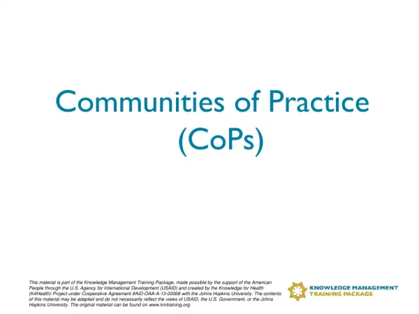 Communities of Practice (CoPs)