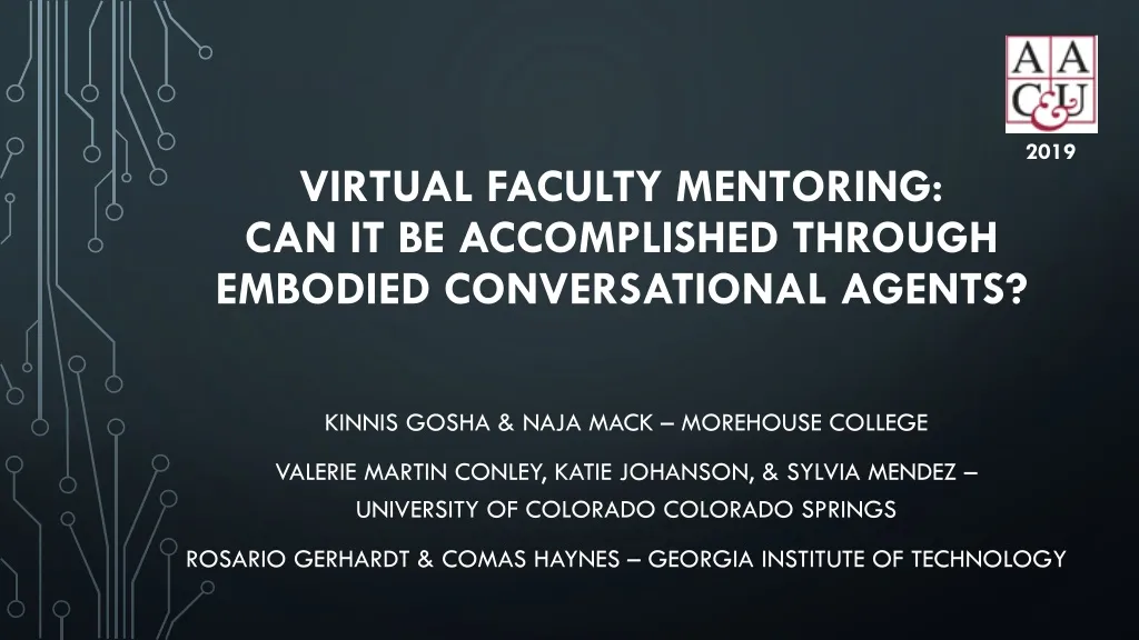 virtual faculty mentoring can it be accomplished through embodied conversational agents