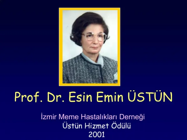 Prof. Dr. Esin Emin ST N