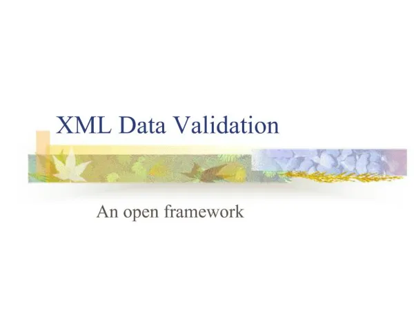 XML Data Validation