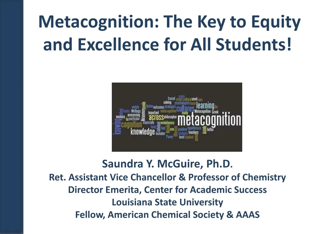 metacognition the key to equity and excellence for all students