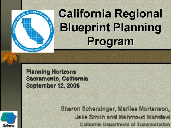 California Regional Blueprint Planning Program