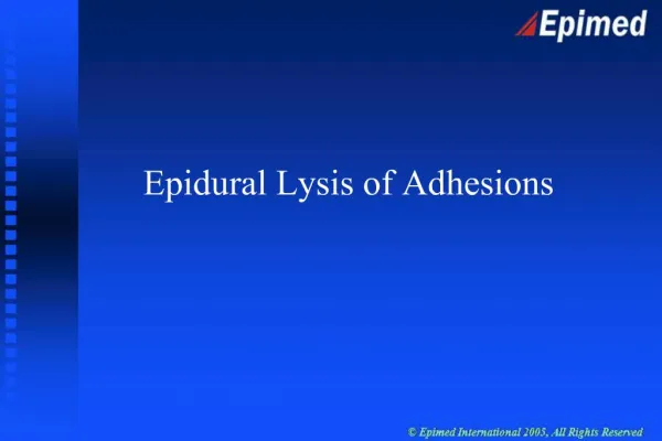 Epidural Lysis of Adhesions