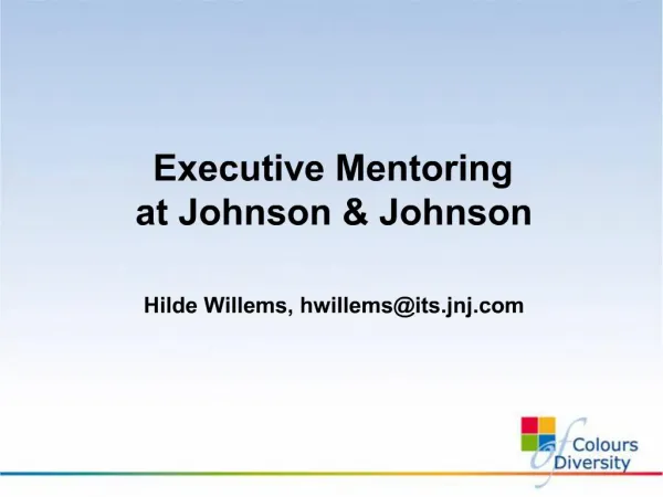 Executive Mentoring at Johnson Johnson Hilde Willems, hwillemsits.jnj