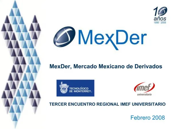 MexDer, Mercado Mexicano de Derivados