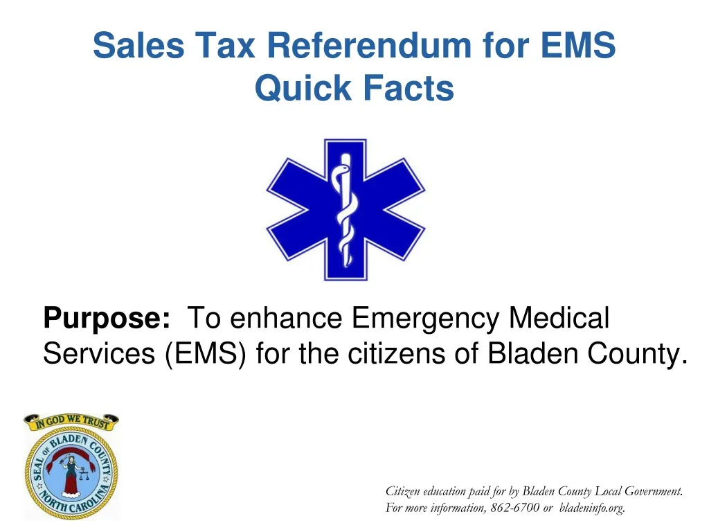 sales tax referendum for ems quick facts