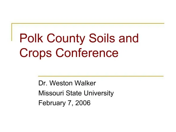 Polk County Soils and Crops Conference